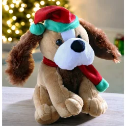 WeRChristmas Novelty|Figurines^30 Cm Standing And Singing Dog With Flapping Ears Christmas Decoration