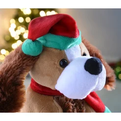 WeRChristmas Novelty|Figurines^30 Cm Standing And Singing Dog With Flapping Ears Christmas Decoration