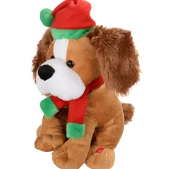 WeRChristmas Novelty|Figurines^30 Cm Standing And Singing Dog With Flapping Ears Christmas Decoration