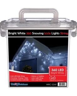 WeRChristmas Icicle Lights^360 Icicle LED Light String, Bright White, 8.8 M