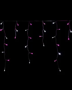 WeRChristmas Icicle Lights^360 Icicle LED Light String, Pink/White, 8.8 M