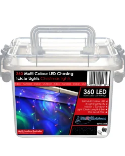 WeRChristmas Icicle Lights^360 Icicle LED Light String, Multi-Coloured, 8.8 M