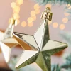WeRChristmas Shatterproof Baubles^6 Pack Of Hanging Stars, Gold, 7.5 Cm