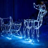 WeRChristmas Outdoor Lighted Reindeer^Animated Multi-Function Reindeer And Sleigh Silhouette, 80 Cm