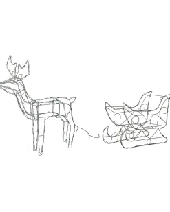 WeRChristmas Outdoor Lighted Reindeer^Animated Multi-Function Reindeer And Sleigh Silhouette, 80 Cm