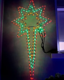 WeRChristmas Festive Star, Snowflake & Sign Lights^Animated North Star LED Rope Light Silhouette, 116 Cm