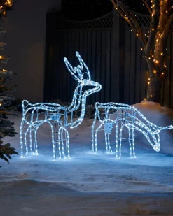 WeRChristmas Outdoor Lighted Reindeer^Animated Reindeer Family Silhouette, 88 Cm