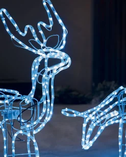 WeRChristmas Outdoor Lighted Reindeer^Animated Reindeer Family Silhouette, 88 Cm