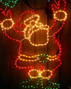 WeRChristmas Christmas Characters^Animated Santa And Presents Rope Light Silhouette, 114 Cm