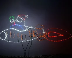 WeRChristmas Christmas Characters^Animated Santa Rocket Rope Light Silhouette, 170 Cm