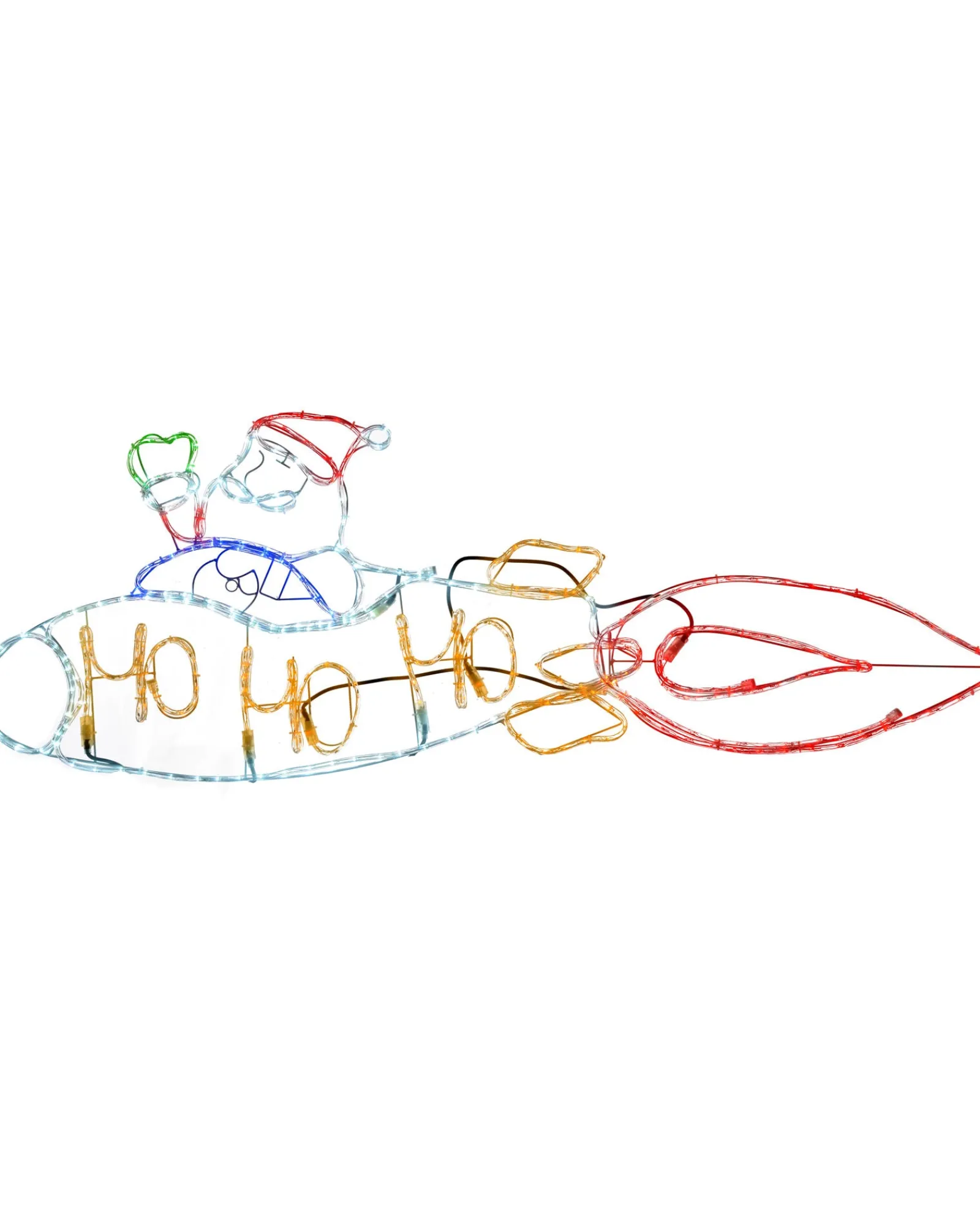 WeRChristmas Christmas Characters^Animated Santa Rocket Rope Light Silhouette, 170 Cm