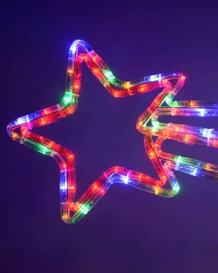 WeRChristmas Festive Star, Snowflake & Sign Lights^Animated Shooting Star LED Rope Lights Silhouette With Speed Controller, 90 Cm - Large