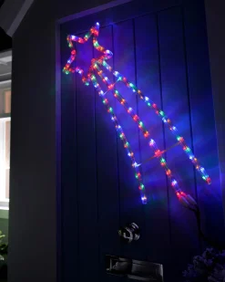 WeRChristmas Festive Star, Snowflake & Sign Lights^Animated Shooting Star LED Rope Lights Silhouette With Speed Controller, 90 Cm - Large