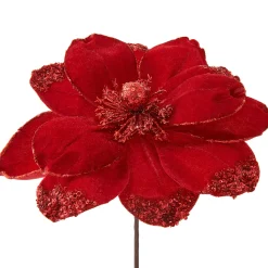 WeRChristmas Flowers & Foliage|Flowers & Foliage^Artificial Magnolia Flower, Red, 26 Cm