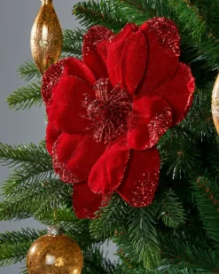 WeRChristmas Flowers & Foliage|Flowers & Foliage^Artificial Magnolia Flower, Red, 26 Cm