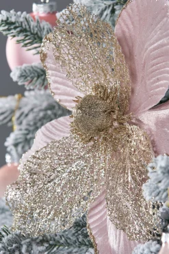 WeRChristmas Flowers & Foliage|Flowers & Foliage^Artificial Magnolia Flower, Pink, 24 Cm