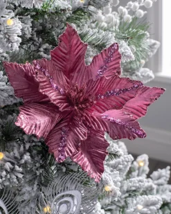 WeRChristmas Flowers & Foliage|Flowers & Foliage^Artificial Poinsettia Flower, Pink, 28 Cm