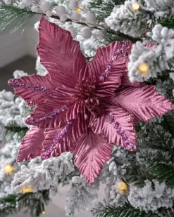 WeRChristmas Flowers & Foliage|Flowers & Foliage^Artificial Poinsettia Flower, Pink, 28 Cm