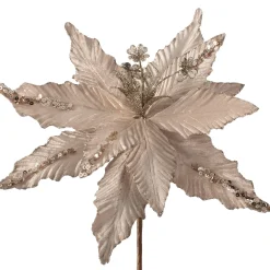 WeRChristmas Flowers & Foliage|Flowers & Foliage^Artificial Poinsettia Flower, Gold, 32 Cm