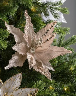 WeRChristmas Flowers & Foliage|Flowers & Foliage^Artificial Poinsettia Flower, Gold, 32 Cm