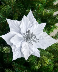 WeRChristmas Flowers & Foliage|Flowers & Foliage^Artificial Poinsettia Flower, White, 26 Cm