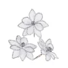 WeRChristmas Flowers & Foliage|Flowers & Foliage^Artificial White Poinsettia Flower With Clip, 3 Pack, 12 Cm