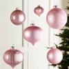WeRChristmas Glass Baubles^Baby Pink Glass Baubles, 6 Pack, 10 Cm