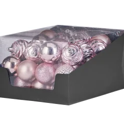 WeRChristmas Shatterproof Baubles^Baby Pink Shatterproof Baubles, 50 Pack, 6 Cm