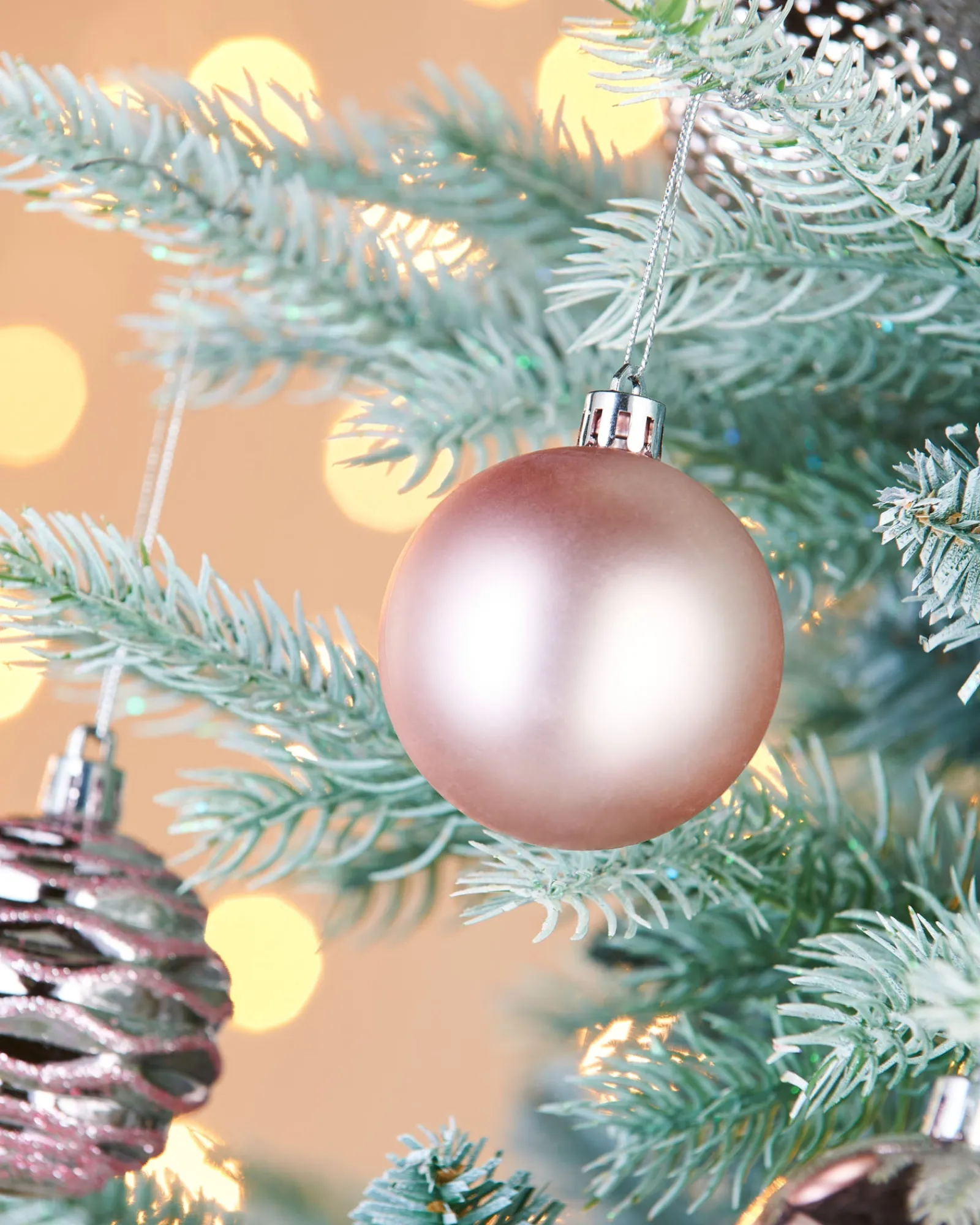 WeRChristmas Shatterproof Baubles^Baby Pink Shatterproof Baubles, 50 Pack, 6 Cm