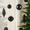 WeRChristmas Glass Baubles^Black Glass Baubles, 20 Pack