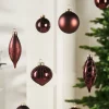 WeRChristmas Glass Baubles^Burgundy Glass Baubles, 20 Pack
