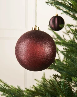 WeRChristmas Oversized Baubles|Shatterproof Baubles^Burgundy Large Glitter Shatterproof Bauble, 15 Cm