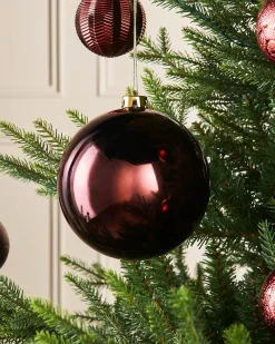 WeRChristmas Oversized Baubles|Shatterproof Baubles^Burgundy Large Gloss Shatterproof Bauble, 15 Cm