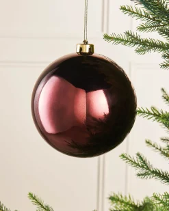 WeRChristmas Oversized Baubles|Shatterproof Baubles^Burgundy Large Gloss Shatterproof Bauble, 15 Cm