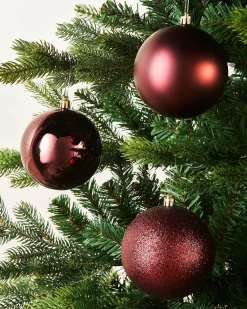 WeRChristmas Oversized Baubles|Shatterproof Baubles^Burgundy Shatterproof Baubles, 9 Pack, 10 Cm