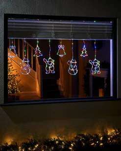 WeRChristmas Window Silhouettes|Curtain & Net Lights^Character Silhouette Curtain Light, 2.1 M