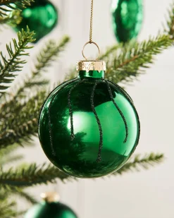 WeRChristmas Glass Baubles^Christmas Green Glass Baubles, 20 Pack
