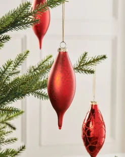 WeRChristmas Glass Baubles^Christmas Red Glass Baubles, 5 Pack, 15 Cm