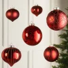WeRChristmas Glass Baubles^Christmas Red Glass Baubles, 6 Pack, 10 Cm