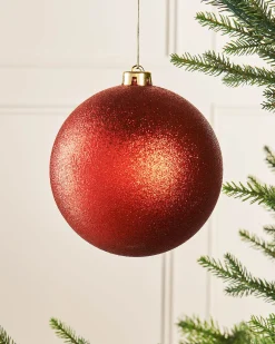 WeRChristmas Oversized Baubles|Shatterproof Baubles^Christmas Red Large Glitter Shatterproof Bauble, 15 Cm