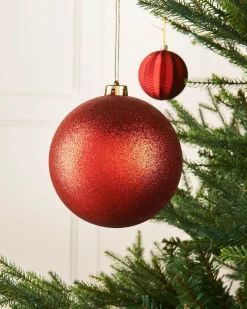 WeRChristmas Oversized Baubles|Shatterproof Baubles^Christmas Red Large Glitter Shatterproof Bauble, 15 Cm