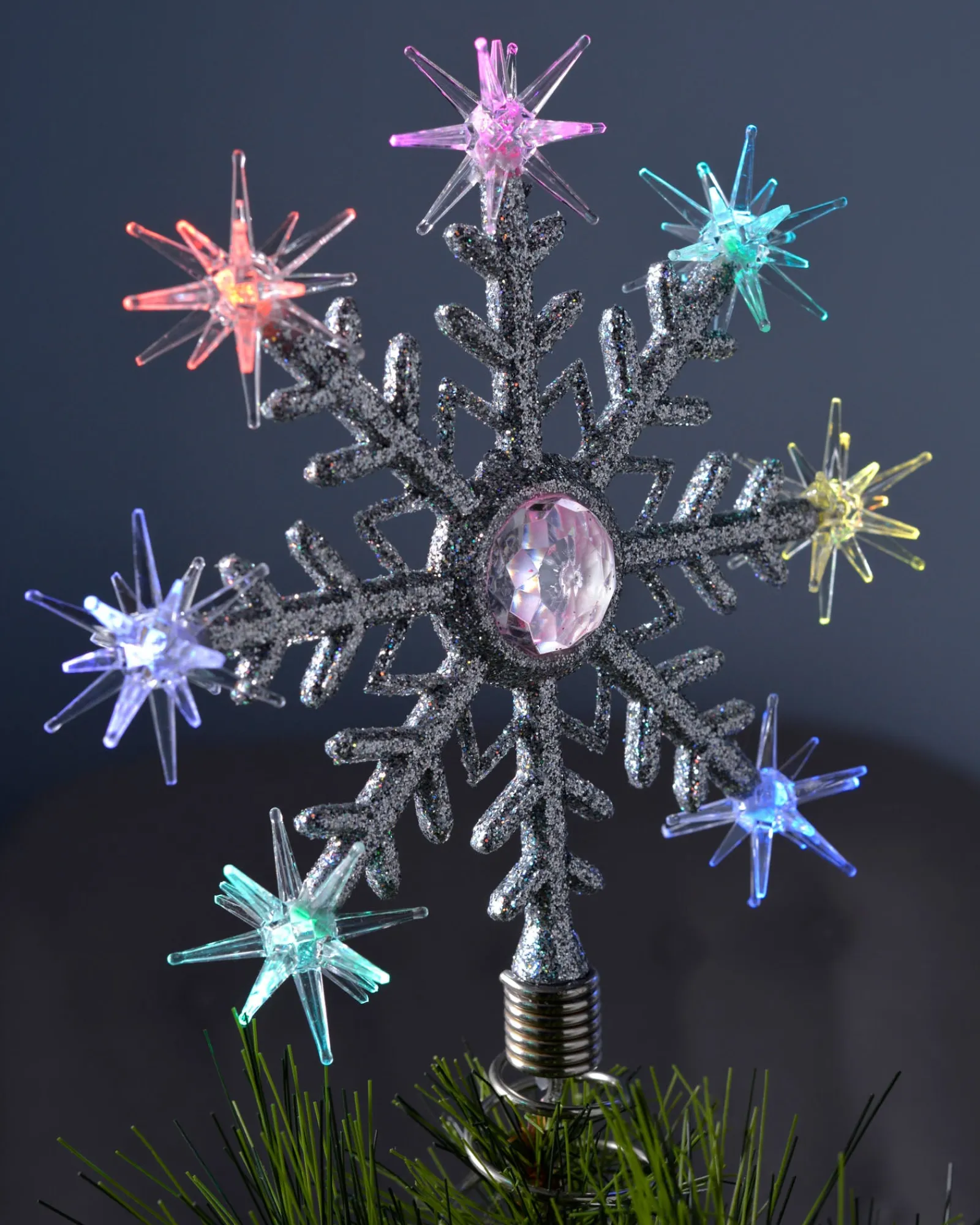 WeRChristmas Tree Toppers^Colour Changing Snowflake Christmas Tree Topper, 29 Cm