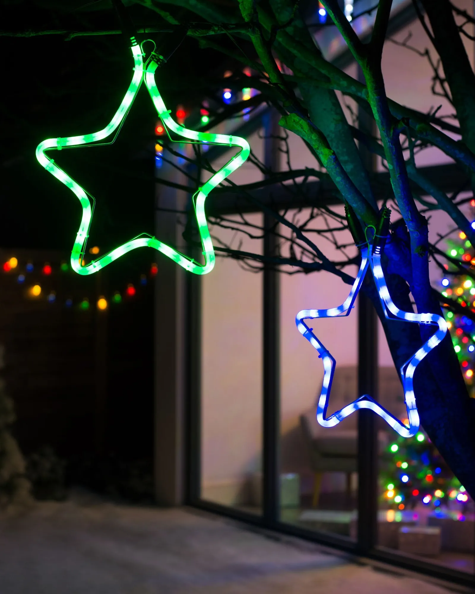 WeRChristmas Connectable Lights^Connectable Star Rope Light Silhouette, Blue, 32 Cm