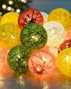WeRChristmas Fairy Lights^Cotton Ball 20 LED Light String, 1.5 M