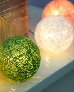 WeRChristmas Fairy Lights^Cotton Ball 20 LED Light String, 1.5 M