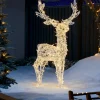 WeRChristmas Outdoor Lighted Reindeer^3D Acrylic Reindeer Decoration, 122 Cm