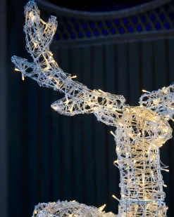 WeRChristmas Outdoor Lighted Reindeer^3D Acrylic Reindeer Decoration, 122 Cm