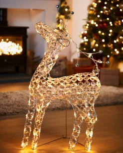 WeRChristmas Outdoor Lighted Reindeer|Figurines^2D Crystal Reindeer, 80 Cm