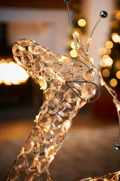 WeRChristmas Outdoor Lighted Reindeer|Figurines^2D Crystal Reindeer, 80 Cm