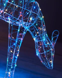 WeRChristmas Outdoor Lighted Reindeer^3D Grazing Reindeer Silhouette, 81 Cm